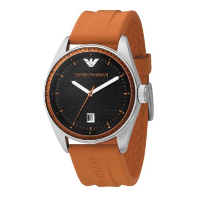 armani orange strap watch