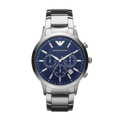 blue faced armani watch