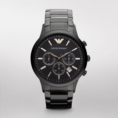 timeless ar2453 black metal chronograph watch