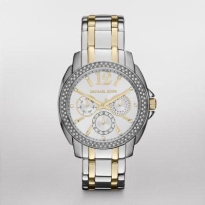 michael kors two tone bradshaw watch